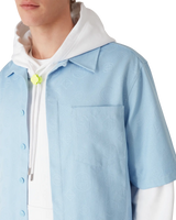 Light Blue Monogram Short Sleeve Shirt