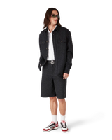 Black Laser Long Sleeve Denim Shirt