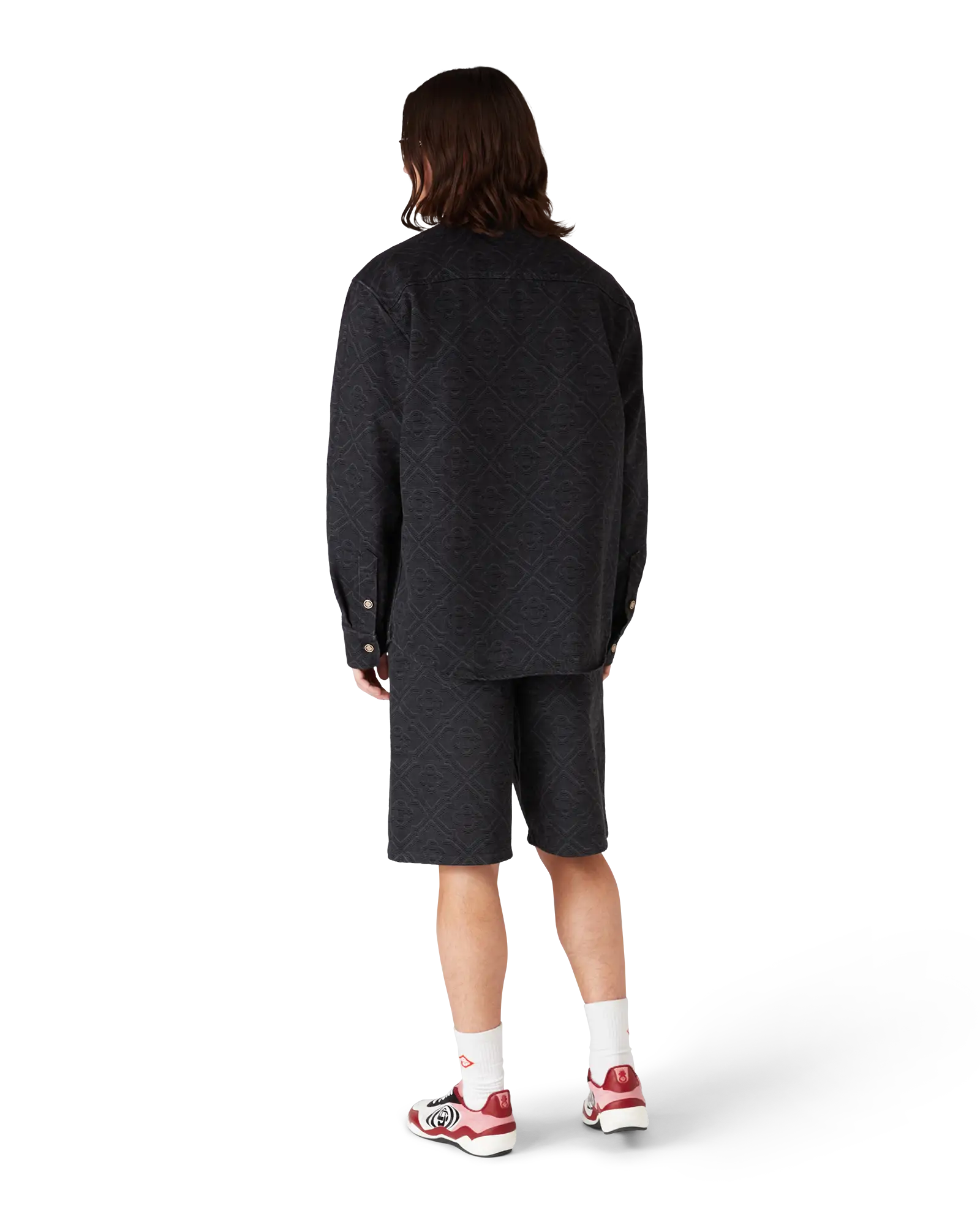 Black Laser Long Sleeve Denim Shirt