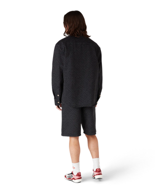 Black Laser Long Sleeve Denim Shirt