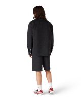 Black Laser Long Sleeve Denim Shirt