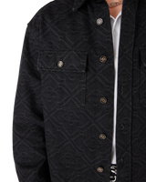 Black Laser Long Sleeve Denim Shirt