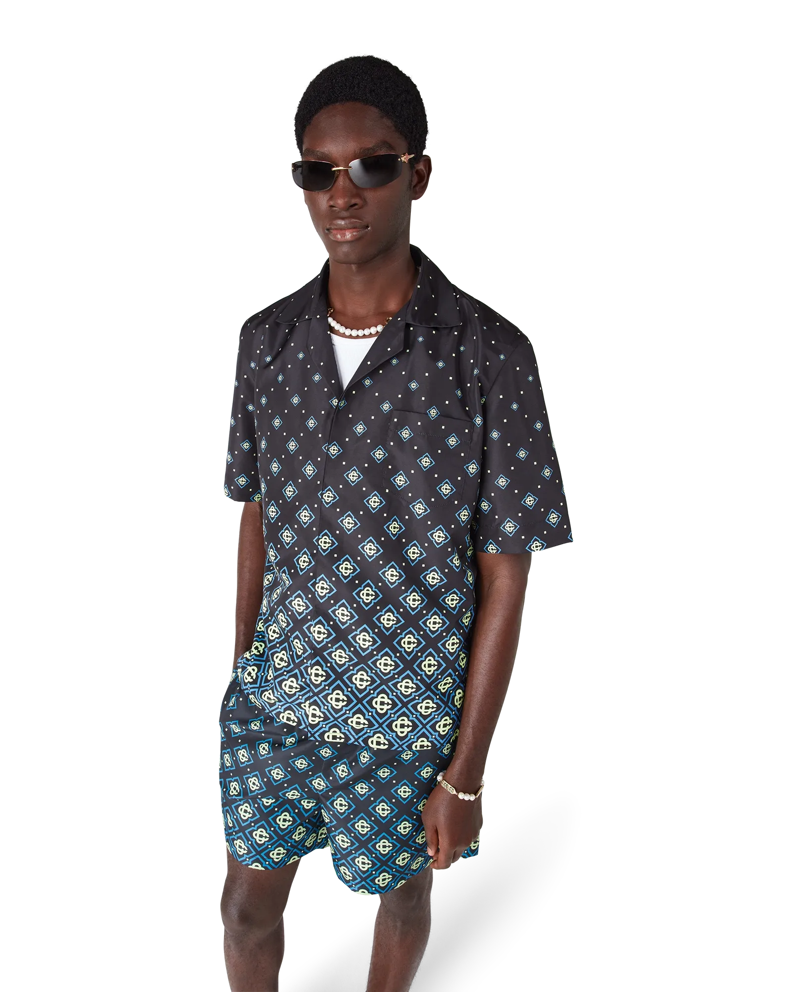 Degrade Monogram Short Sleeve Swimwear