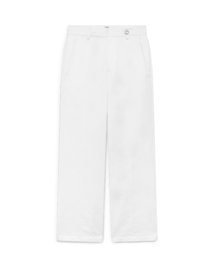 White Monogram Chino Trousers