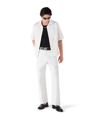 White Monogram Chino Trousers