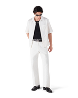 White Monogram Chino Trousers