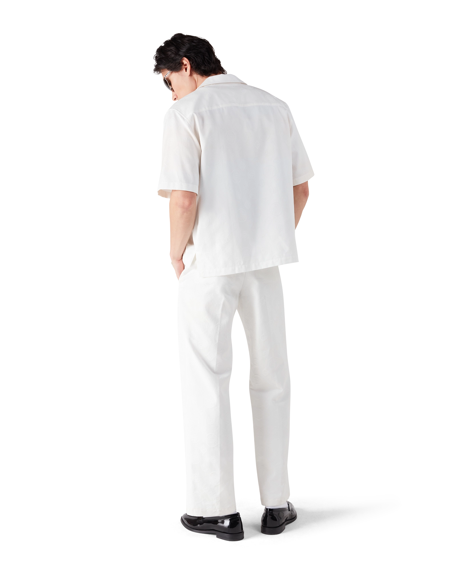 White Monogram Chino Trousers