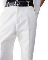 White Monogram Chino Trousers