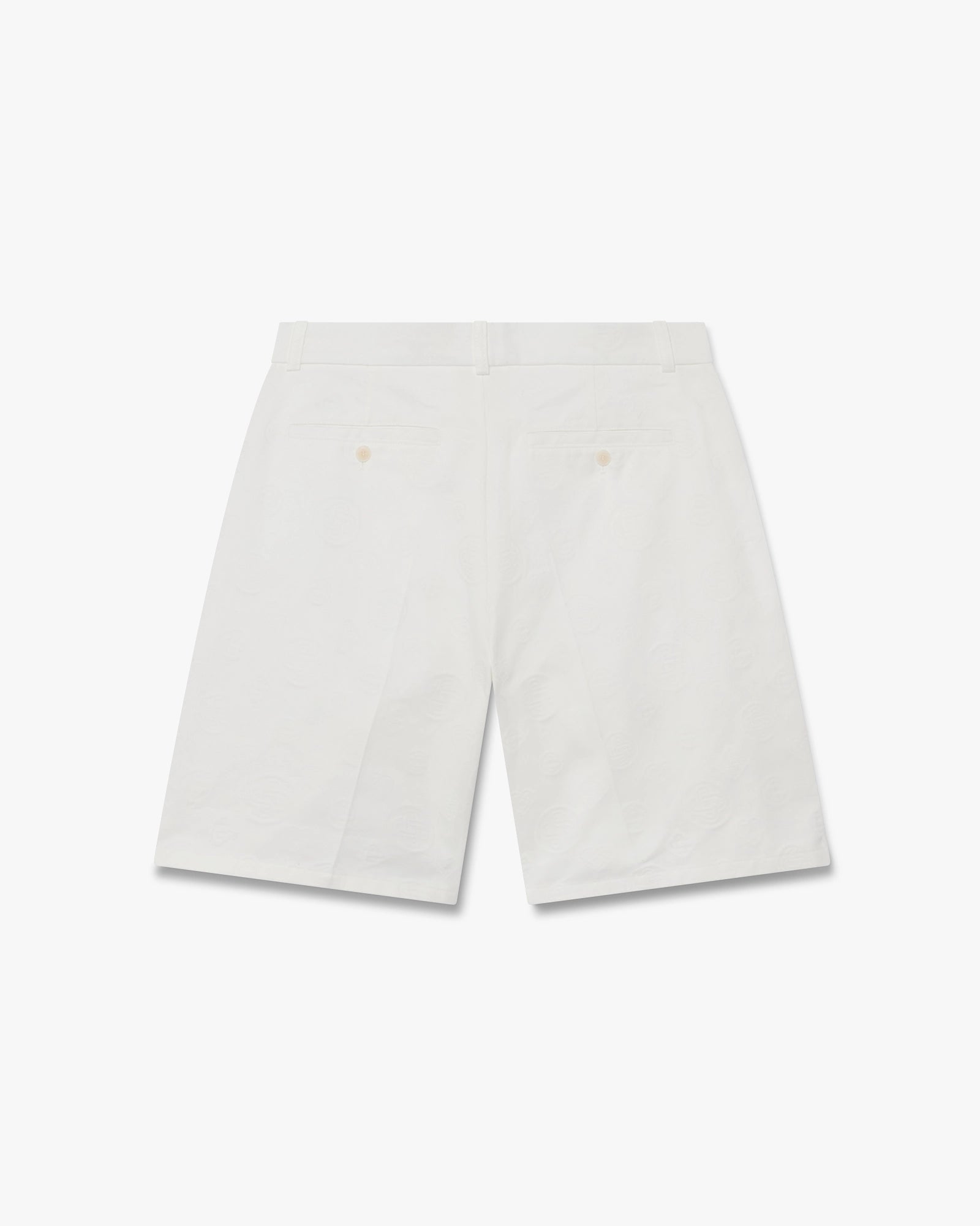 White Monogram Shorts