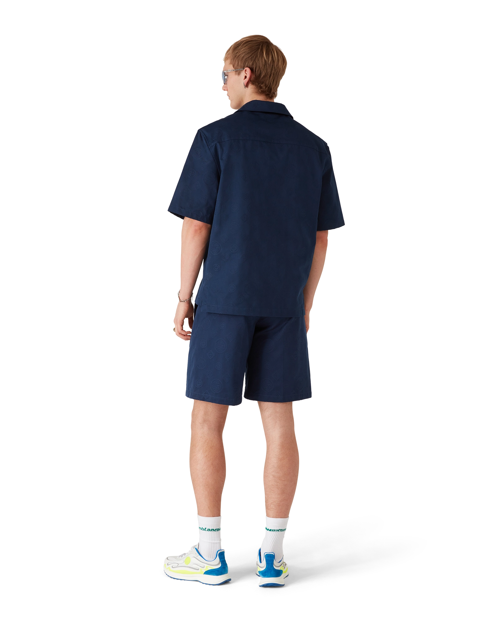 Navy Monogram Shorts