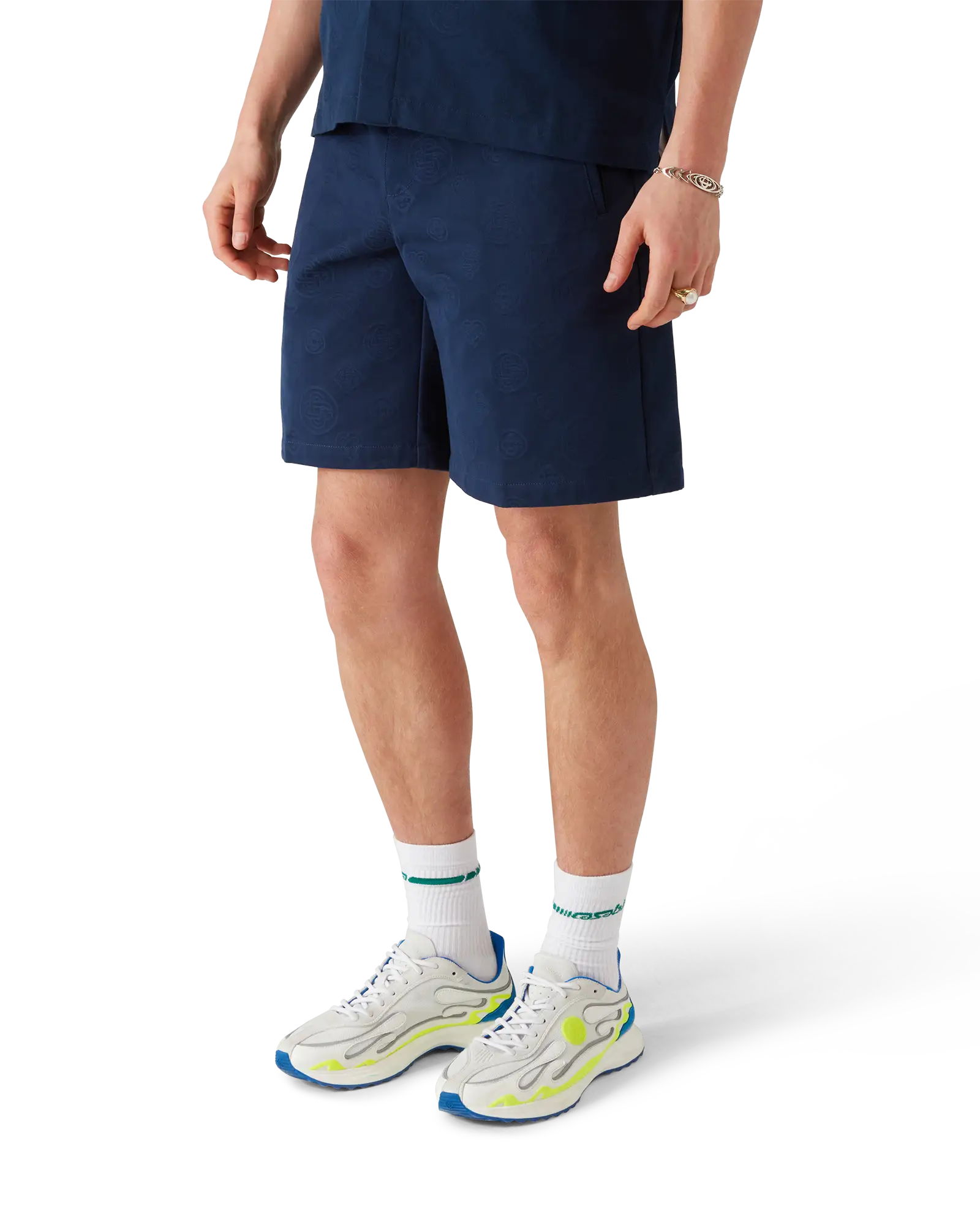 Navy Monogram Shorts