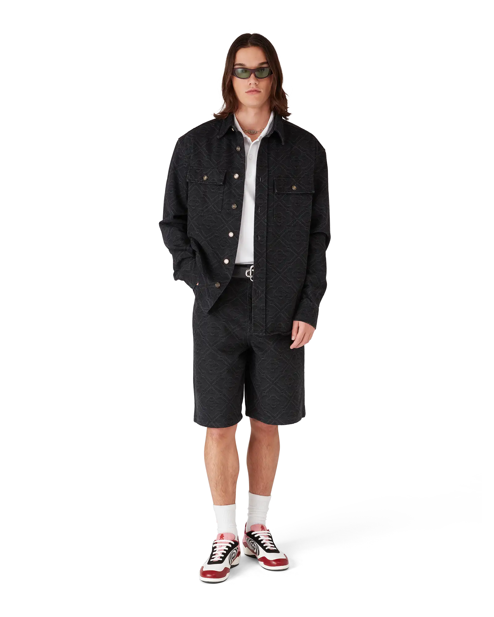 Laser Monogram Denim Shorts