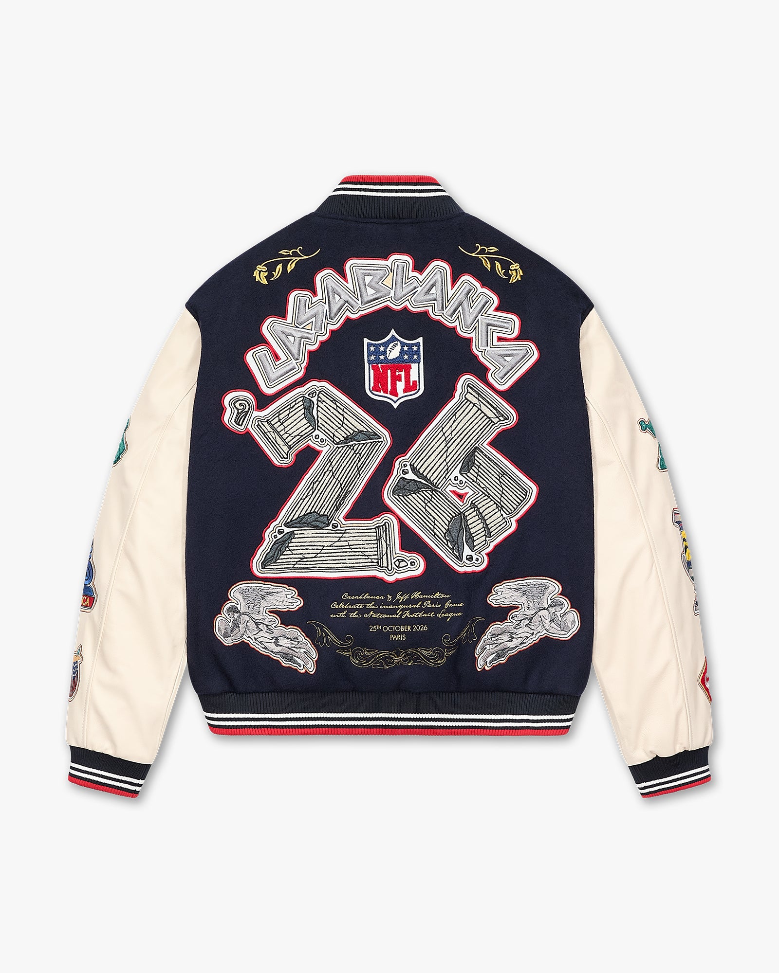 NFL Paris Game Leather Varsity Jacket