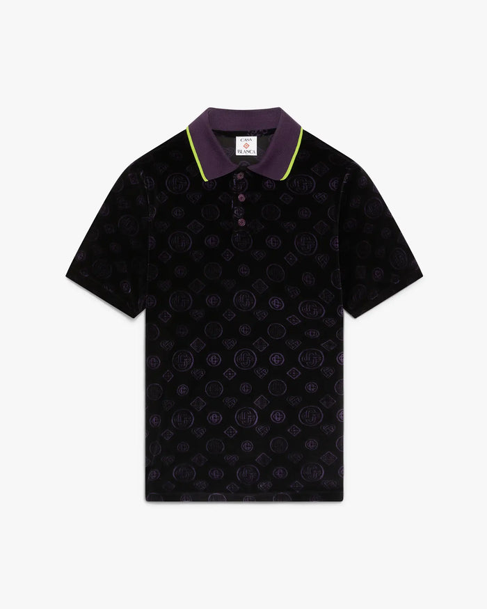 Purple Monogram Velour Polo Shirt