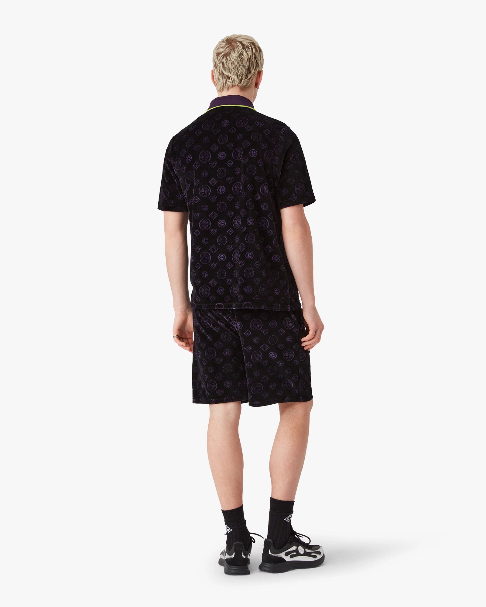 Purple Monogram Velour Polo Shirt