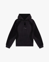 Black Squash Logo Flock Print Hooded Sweatshirt