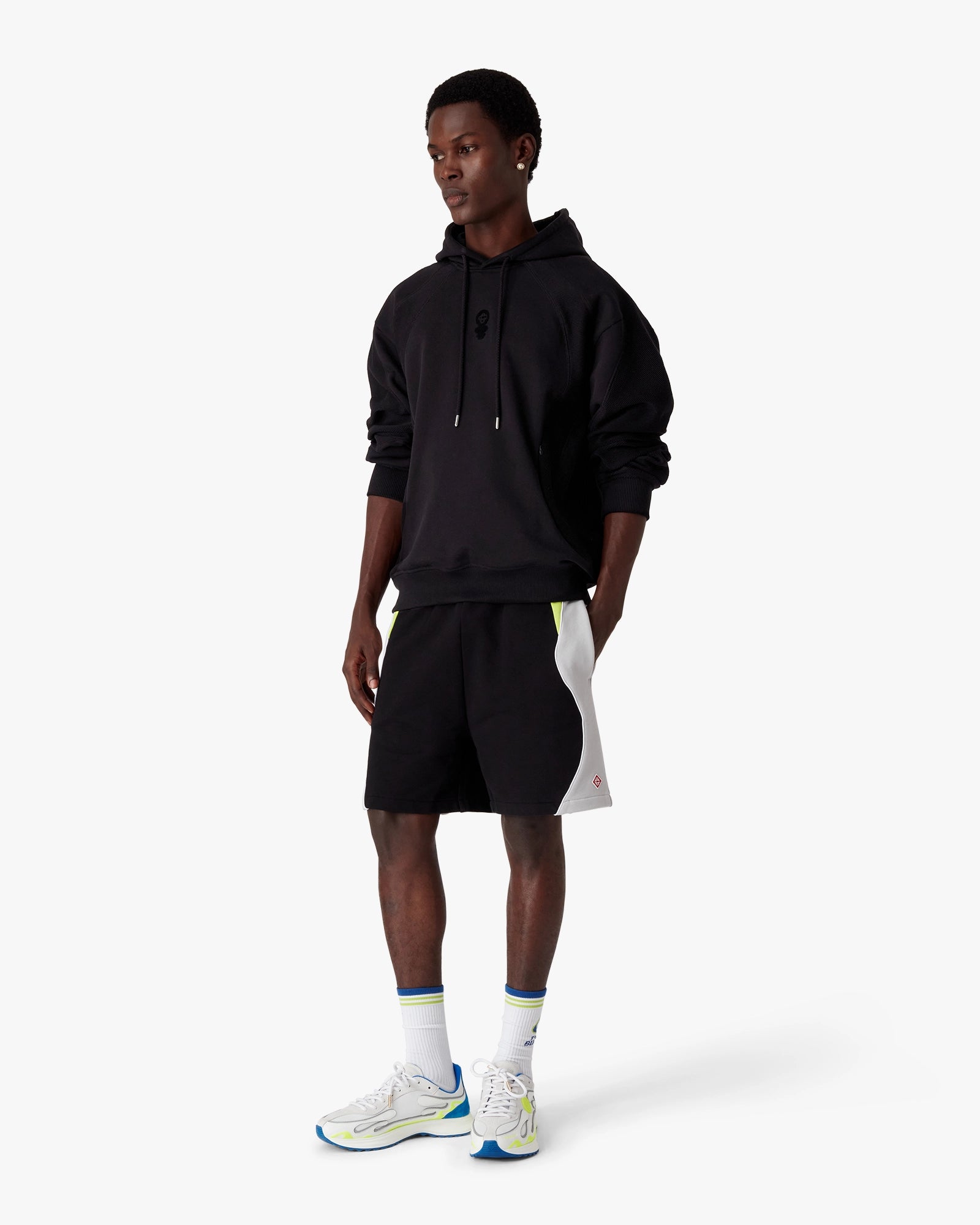 Black Squash Logo Flock Print Hooded Sweatshirt