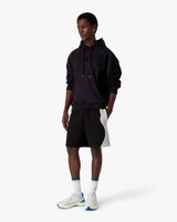 Black Squash Logo Flock Print Hooded Sweatshirt