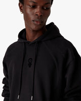 Black Squash Logo Flock Print Hooded Sweatshirt