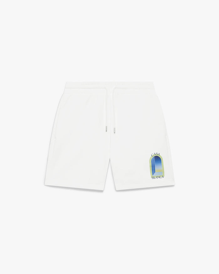 White & Lime L'Arche Sweatshorts
