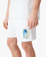 White & Lime L'Arche Sweatshorts