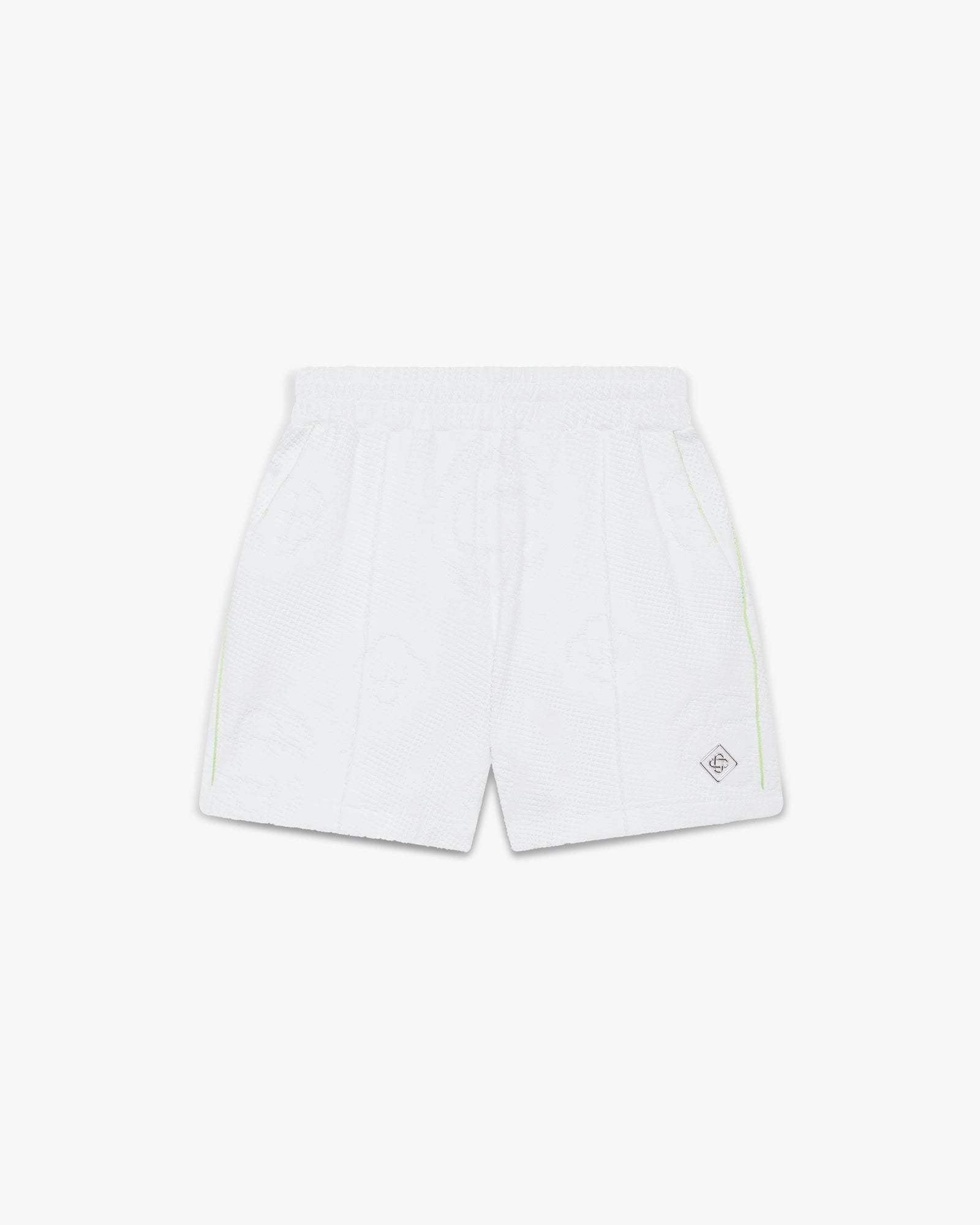 White Towelling Monogram Short