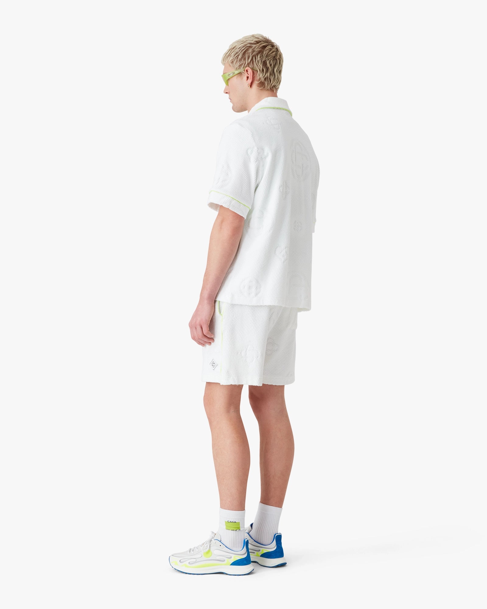 White Towelling Monogram Short