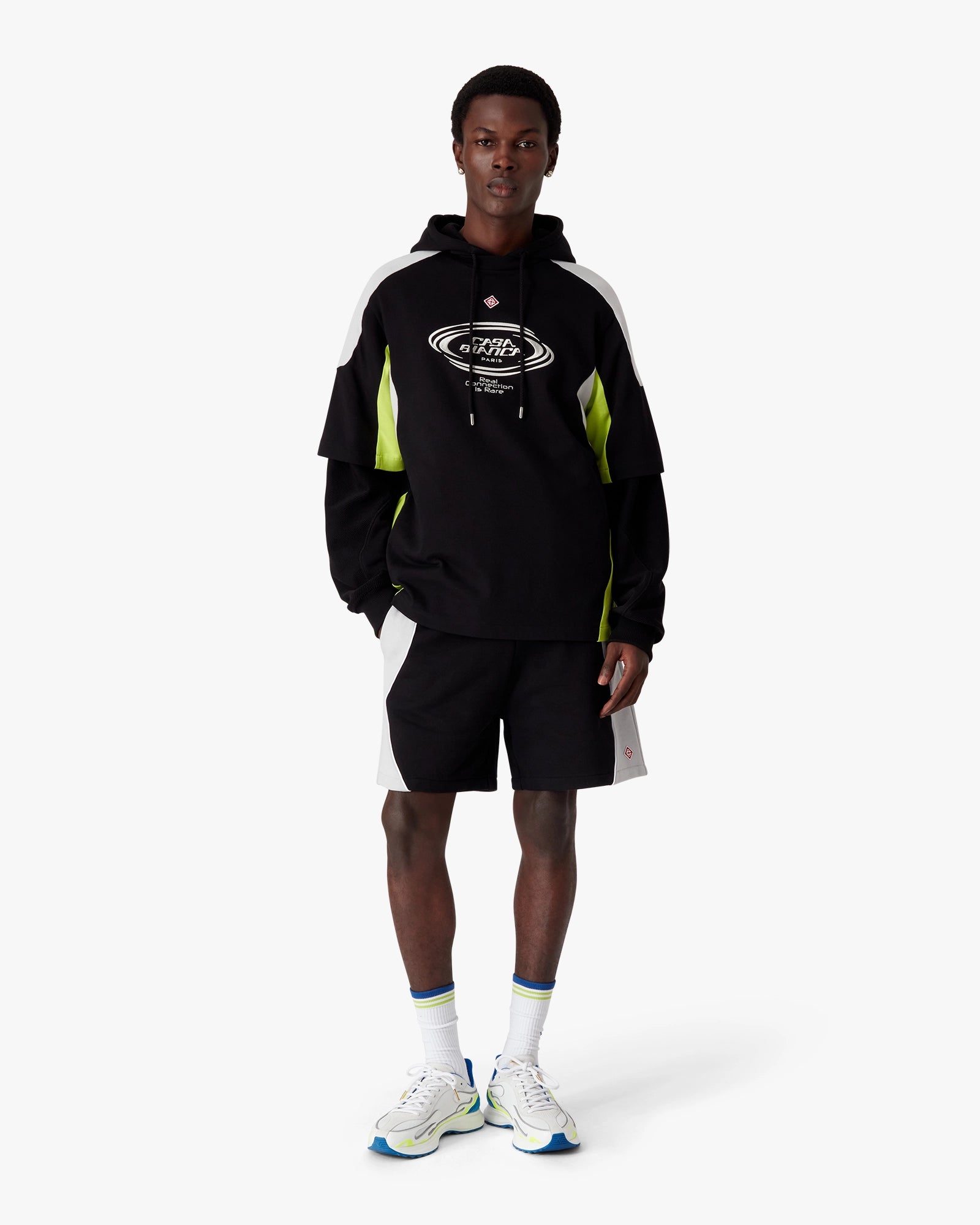 Black & Grey Colourblock Sweatshorts