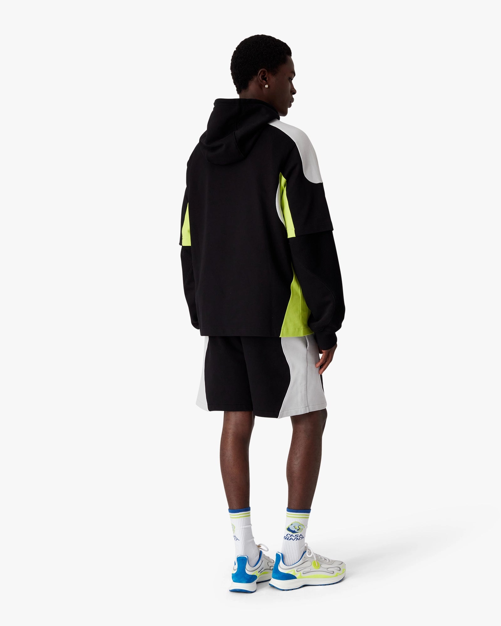 Black & Grey Colourblock Sweatshorts