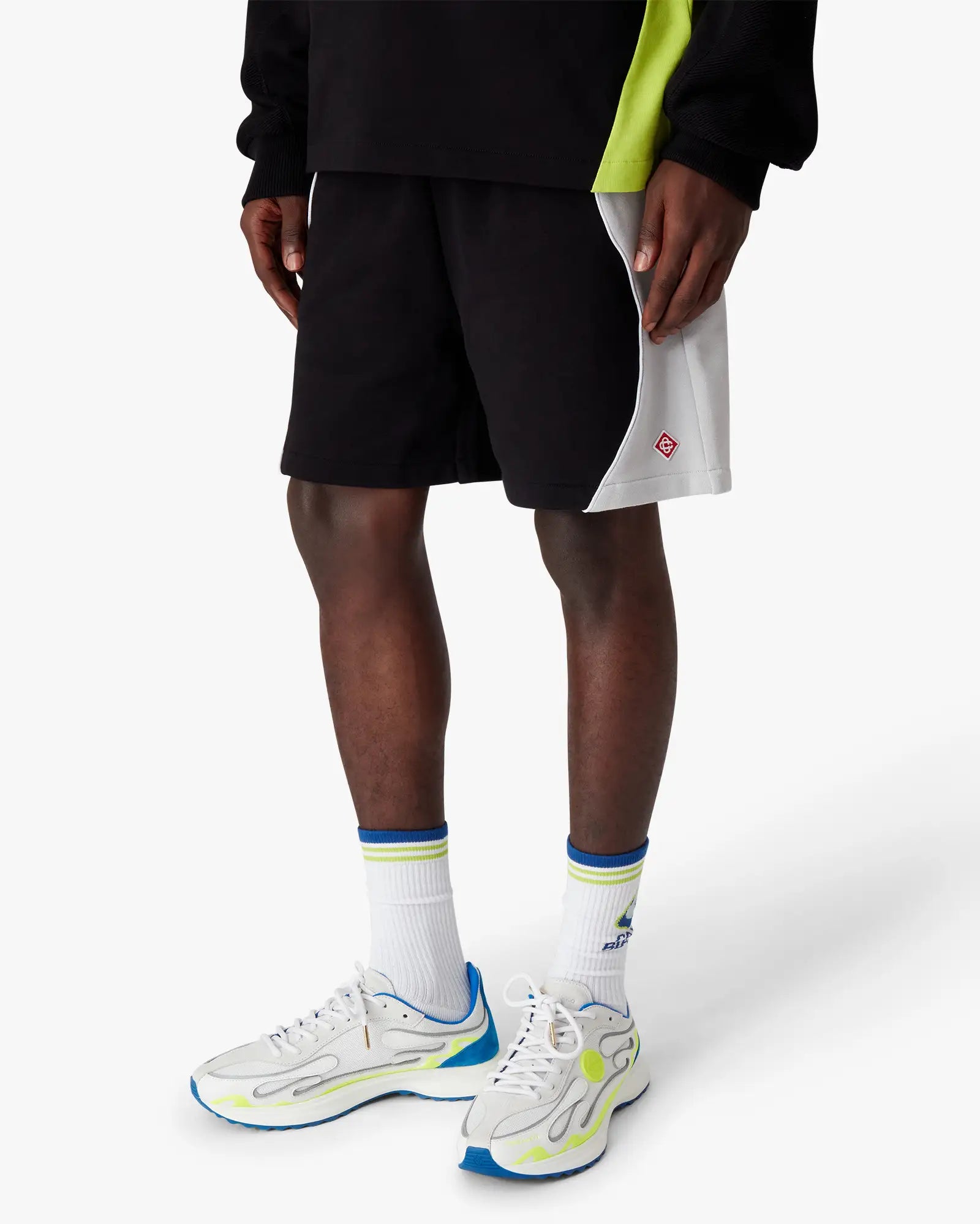 Black & Grey Colourblock Sweatshorts