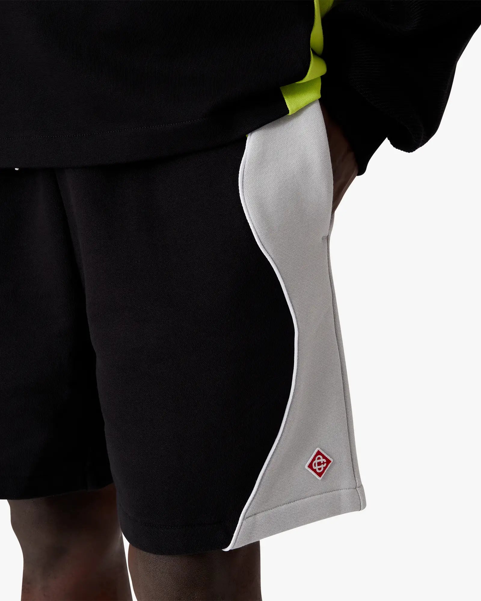 Black & Grey Colourblock Sweatshorts