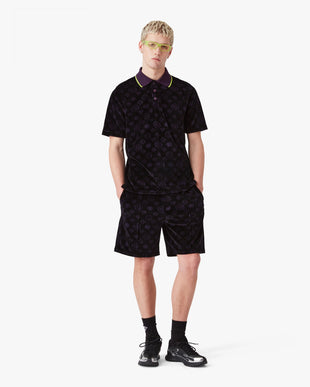 Purple Monogram Velour Shorts