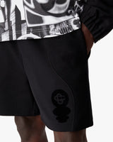 Short de survêtement noir à logo floqué Squash