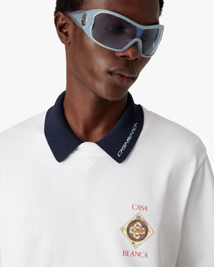 Lunettes de soleil masque à contour bleu