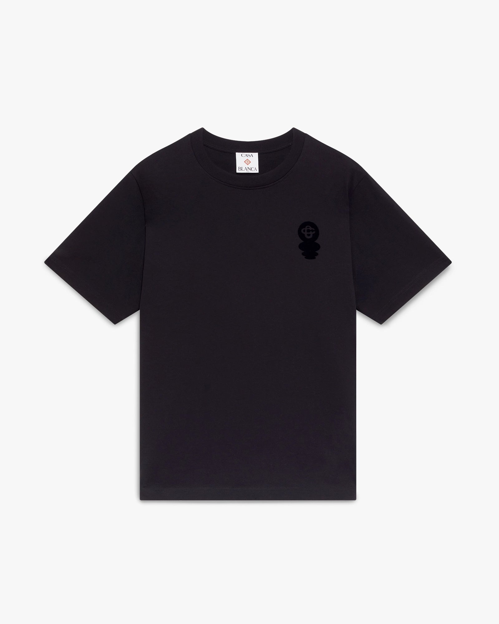 Black Squash Logo Flock Short Sleeve T-Shirt
