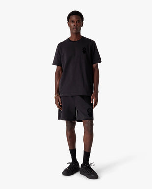 Black Squash Logo Flock Short Sleeve T-Shirt