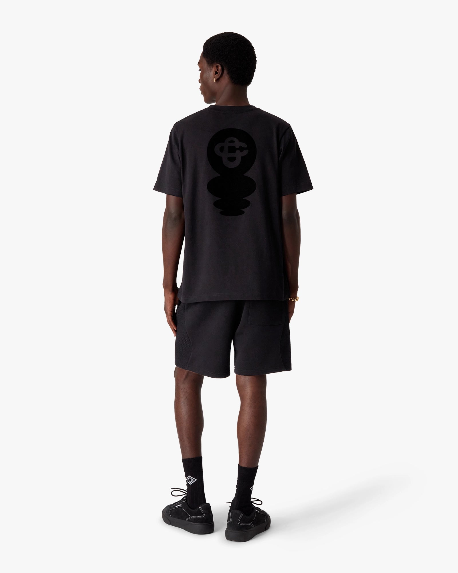 Black Squash Logo Flock Short Sleeve T-Shirt