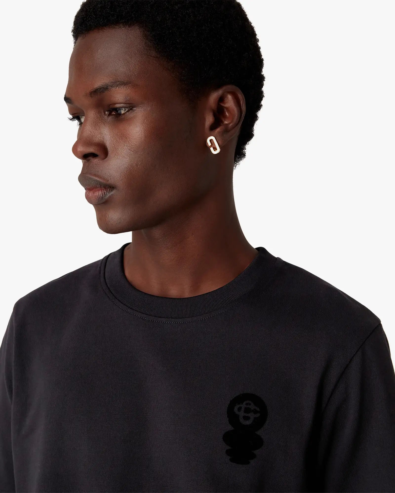 Black Squash Logo Flock Short Sleeve T-Shirt