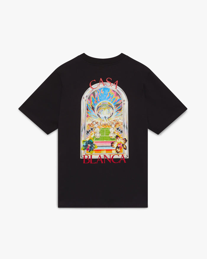 Black Tennis Landscape Short Sleeve T-Shirt