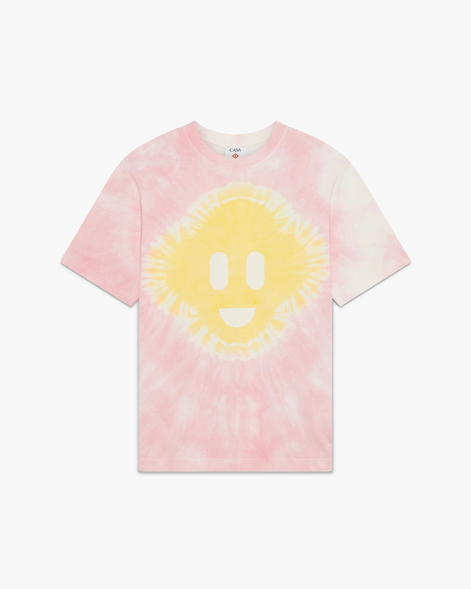 Pink Tie Dye Oversized CC Smile Short Sleeve T-Shirt
