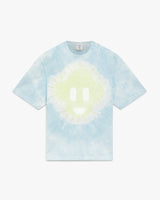 Blue Tie Dye Oversized CC Smile Short Sleeve T-Shirt