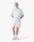 Blue Tie Dye Oversized CC Smile Short Sleeve T-Shirt