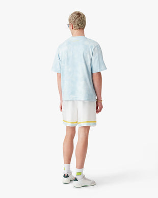 Blue Tie Dye Oversized CC Smile Short Sleeve T-Shirt