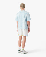 Blue Tie Dye Oversized CC Smile Short Sleeve T-Shirt