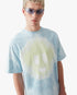 Blue Tie Dye Oversized CC Smile Short Sleeve T-Shirt