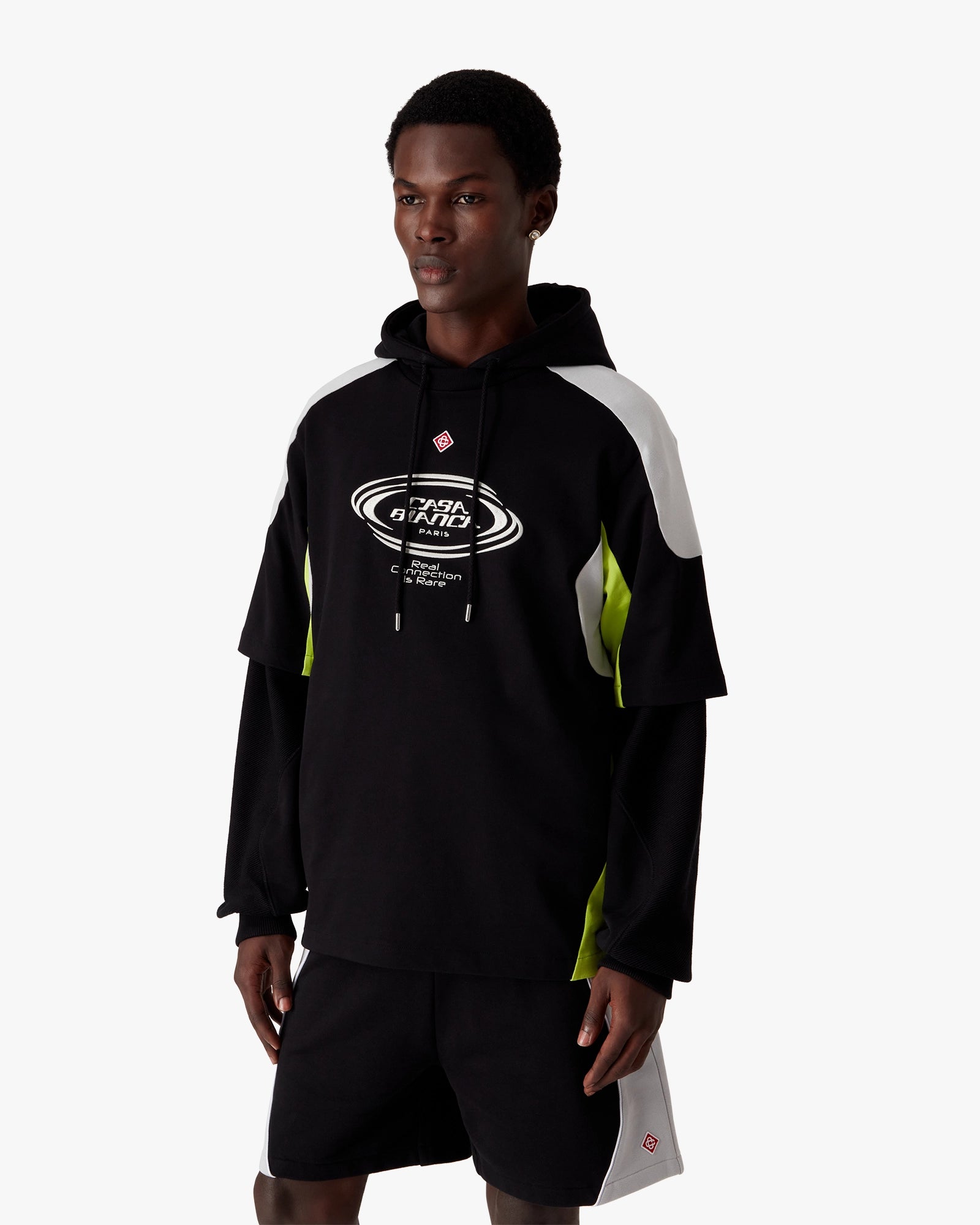 Black & Grey Colourblock Oversized Short Sleeve T-Shirt