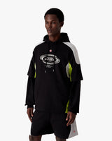 Black & Grey Colourblock Oversized Short Sleeve T-Shirt