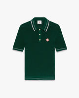 Green Crochet Short Sleeve Polo Shirt