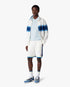 White & Blue Striped Mesh Track Jacket