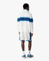 White & Blue Striped Mesh Track Jacket